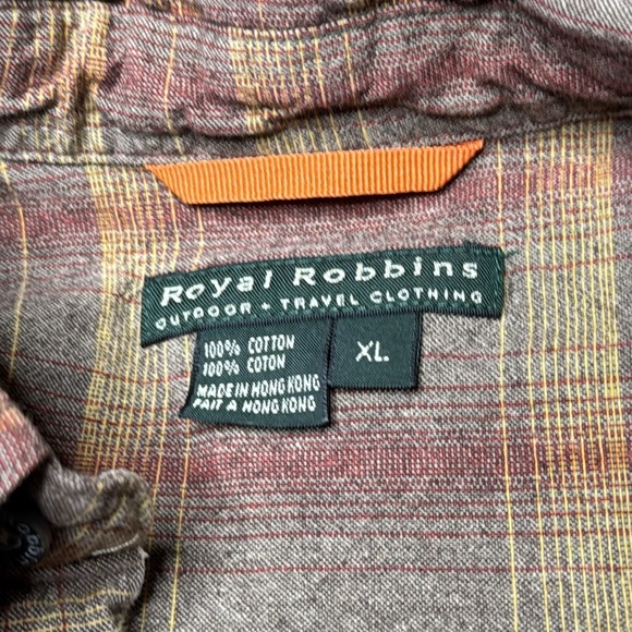 Royal Robbins Brown Cotton Long Sleeve Button Up Shirt Large - Picture 7 of 8